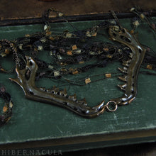 Load image into Gallery viewer, Predator Collar -- Jawbone Necklace in White Brass or Bronze | Hibernacula