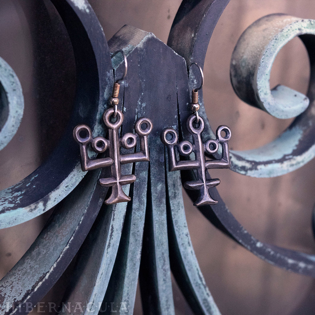 Aqua Vitae -- Alchemy Earrings in Bronze or Silver | Hibernacula