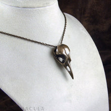 Загрузить изображение в средство просмотра галереи, Corvid Skull  -- Pendant in Bronze or Silver | Hibernacula
