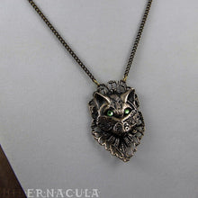 Load image into Gallery viewer, Bastet -- Regal Cat Necklace in Bronze or Silver | Hibernacula

