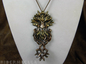 Key of the Green Man -- Painted Bronze Pendant | Hibernacula