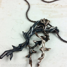 Load image into Gallery viewer, The Briar Thornbraid -- Thorn Puzzle Necklace in Bronze or Silver | Hibernacula
