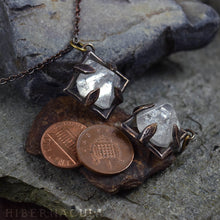 Load image into Gallery viewer, Apophyllite Pyramid -- Raw Crystal in Bronze or Silver Clasps | Hibernacula
