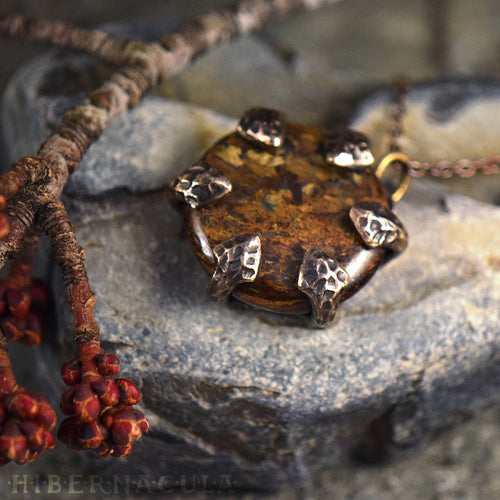 Dragon Stone -- Bronzite Disc set in Bronze or Silver | Hibernacula