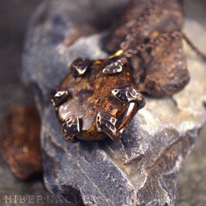Dragon Stone -- Bronzite Disc set in Bronze or Silver | Hibernacula