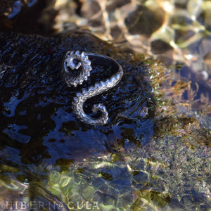 Eldritch Spiral -- Tentacle Wrap Ring In Bronze or Silver | Hibernacula