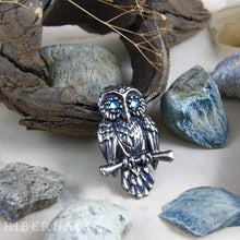 Load image into Gallery viewer, Spirit Owl -- Wise Totem Pendant in Silver | Hibernacula
