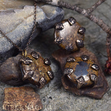 Load image into Gallery viewer, Dragon Stone -- Bronzite Disc set in Bronze or Silver | Hibernacula
