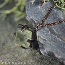 Load image into Gallery viewer, Focus Crystal -- Raw Fluorite Octahedron in Bronze or Silver | Hibernacula
