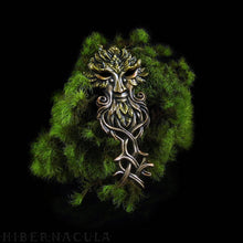 Load image into Gallery viewer, Key of the Green Man -- Painted Bronze Pendant | Hibernacula
