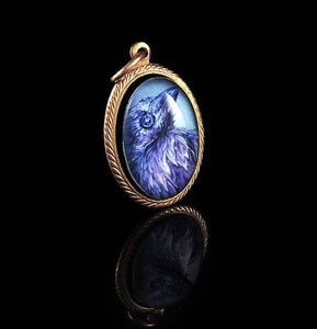 The Raven -- Brass Pendant with Original Artwork | Hibernacula