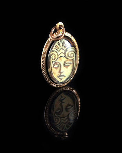Athena -- Brass Pendant with Original Artwork | Hibernacula