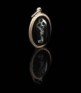 The Shadow Key -- Brass Pendant with Original Artwork | Hibernacula