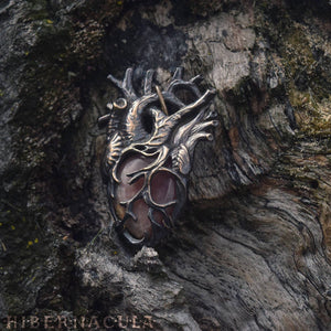 Compassionate Heart -- Anatomical Pendant in Bronze or Silver | Hibernacula
