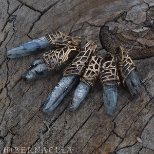 Kyanite Blade -- Crystal & Filigree Pendant | Hibernacula