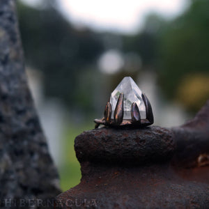 Apophyllite Pyramid -- Raw Crystal in Bronze or Silver Clasps | Hibernacula