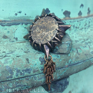 Journey Stone -- Compass Rose Dendritic Jasper Pendant in Bronze or Silver | Hibernacula