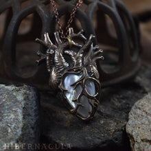 Загрузить изображение в средство просмотра галереи, The Sacred Heart -- Mother of Pearl Anatomical Pendant | Hibernacula
