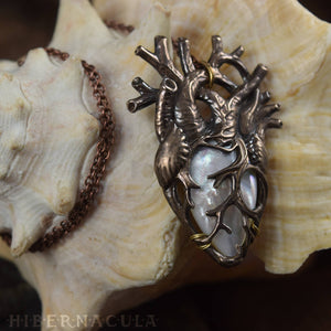 The Sacred Heart -- Mother of Pearl Anatomical Pendant | Hibernacula