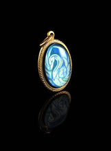 Load image into Gallery viewer, White Swan -- Brass Pendant with Original Artwork | Hibernacula
