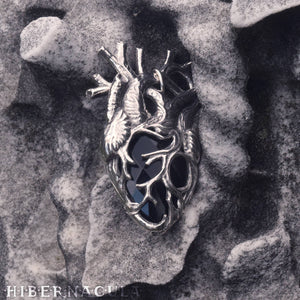 The Black Heart -- Anatomical Pendant In Bronze or Silver | Hibernacula
