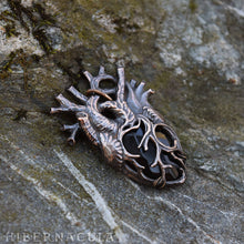 Load image into Gallery viewer, The Black Heart -- Anatomical Pendant In Bronze or Silver | Hibernacula
