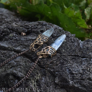 Kyanite Blade -- Crystal & Filigree Pendant | Hibernacula
