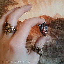 Load image into Gallery viewer, Heart of Stone -- Miniature Anatomical Heart Pendant in Onyx, Agate, or Pyrite | Hibernacula
