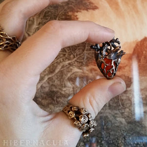 Heart of Stone -- Miniature Anatomical Heart Pendant in Onyx, Agate, or Pyrite | Hibernacula