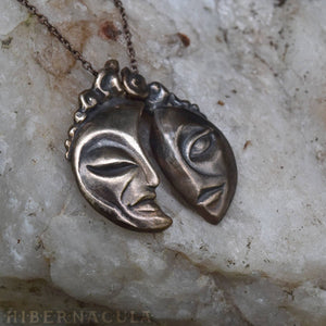 Dark Side of the Moon -- Twin Pendant in Bronze or Silver | Hibernacula