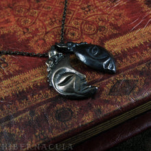 Load image into Gallery viewer, Dark Side of the Moon -- Twin Pendant in Bronze or Silver | Hibernacula
