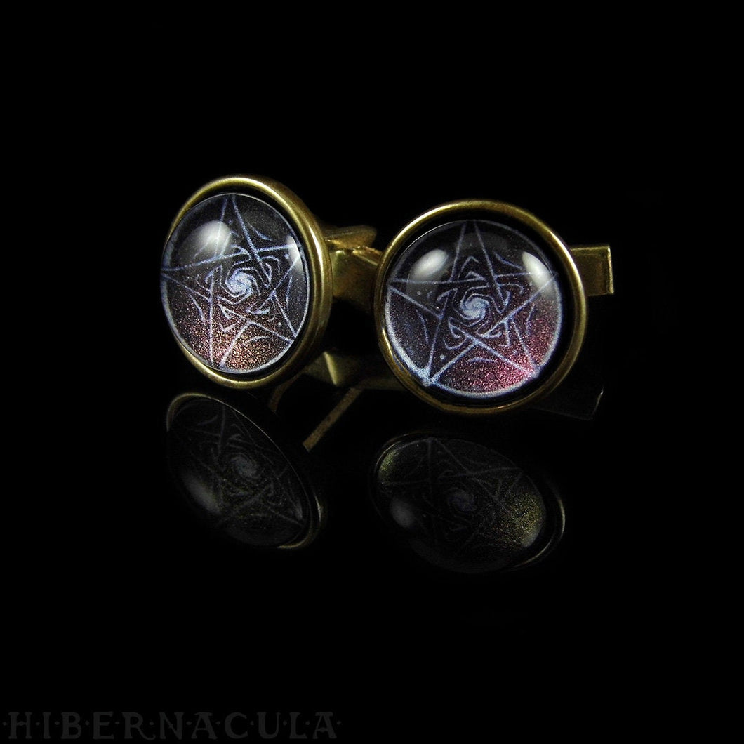Eternity Pentagram -- Brass Cufflinks | Hibernacula