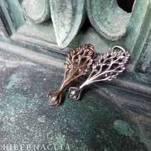 Загрузить изображение в средство просмотра галереи, World Tree -- Raw Magnetite Crystal Pendant set in Bronze or Silver | Hibernacula
