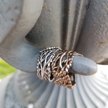 Load image into Gallery viewer, Berkana -- Birch Tree Wrap Ring in Bronze or Silver | Hibernacula
