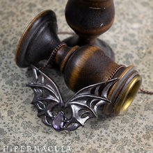Load image into Gallery viewer, Nocturnal -- Winged Necklace in Bronze or Silver | Hibernacula

