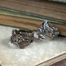 Load image into Gallery viewer, Wise Oak -- Leaf Wrap Ring in Bronze or Silver | Hibernacula
