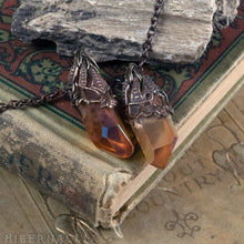 Load image into Gallery viewer, Fire Quartz -- Crystal &amp; Filigree Pendant | Hibernacula
