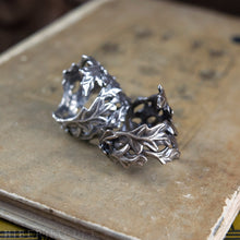 Load image into Gallery viewer, Wise Oak -- Leaf Wrap Ring in Bronze or Silver | Hibernacula

