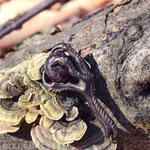 Witch's Talon -- Garnet with Bronze or Silver Talon | Hibernacula