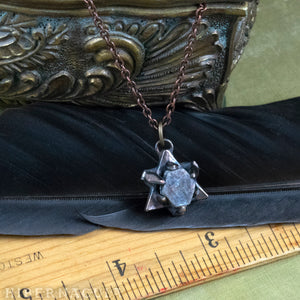 Fortress Amulet  -- Corundum Ruby / Sapphire in Bronze or Silver | Hibernacula
