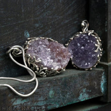 Load image into Gallery viewer, Amethyst Nest -- Amethyst Geode in Bronze or Silver | Hibernacula
