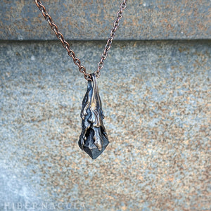 Magnetite Pendulum -- Raw Magnetite Crystal in Bronze or Silver | Hibernacula