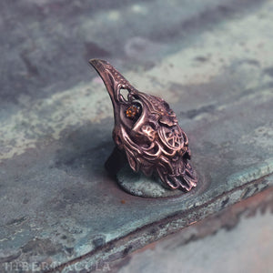 Firebird -- Bird Skull Ring in Bronze or Silver | Hibernacula