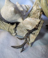 Load image into Gallery viewer, Horned God Antler Earrings -- In Bronze or Silver | Hibernacula
