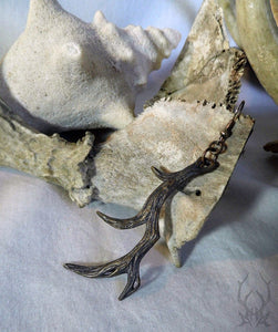 Horned God Antler Earrings -- In Bronze or Silver | Hibernacula