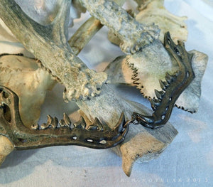 Predator Collar -- Jawbone Necklace in White Brass or Bronze | Hibernacula