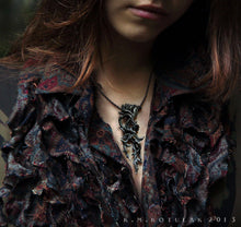 Load image into Gallery viewer, The Briar Thornbraid -- Thorn Puzzle Necklace in Bronze or Silver | Hibernacula
