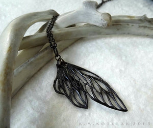 Cicada Wings -- Pendant in Bronze or Silver | Hibernacula