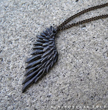 Load image into Gallery viewer, Fallen Angel Wing -- Pendant in Bronze or Silver | Hibernacula
