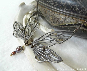 Faerie Wing Necklace -- In Bronze or Silver | Hibernacula